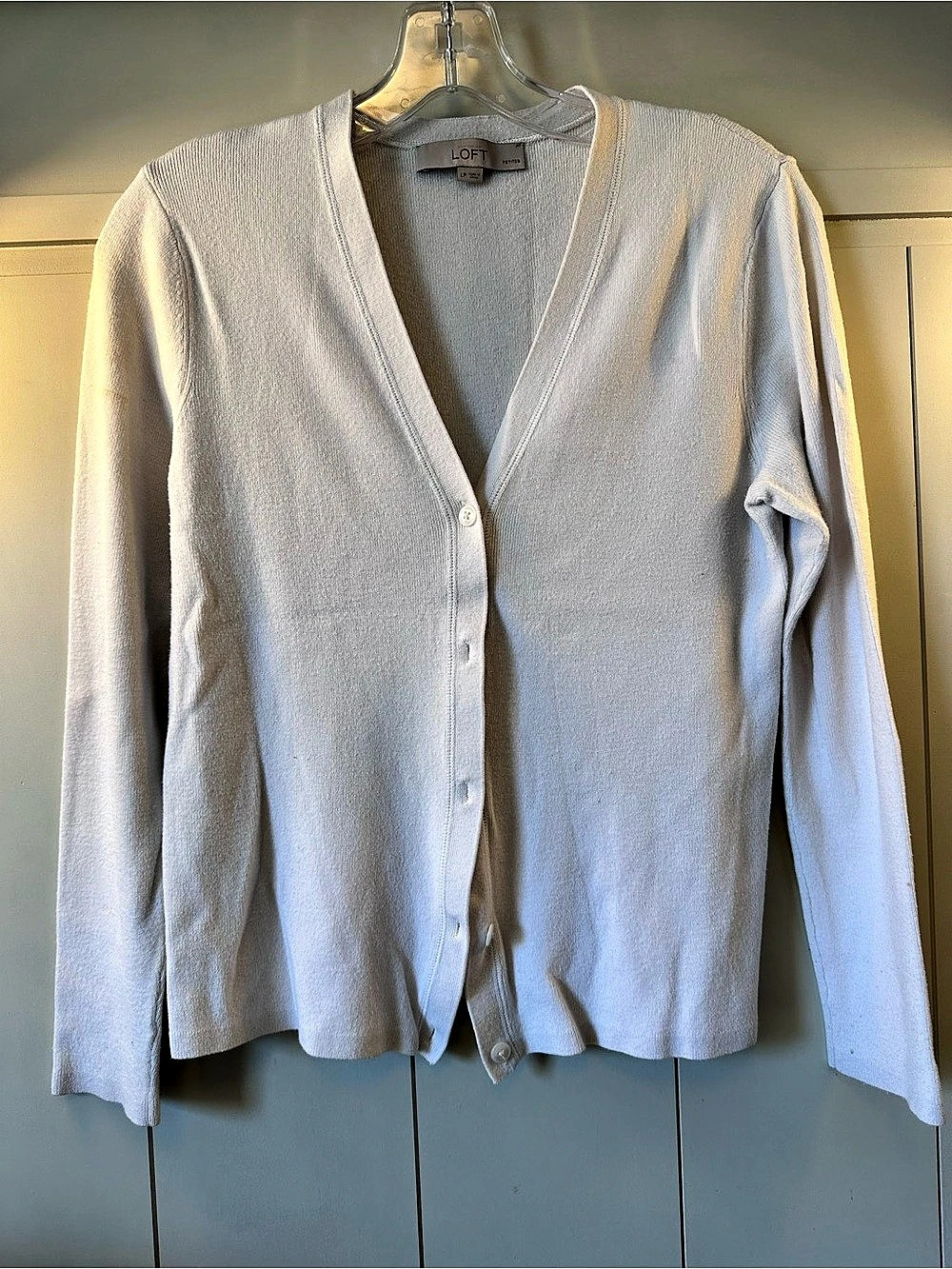 LOFT Petite Button Front Cardigan in White LP